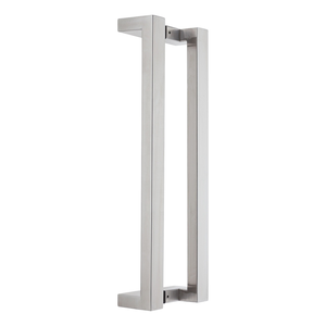 Manija de Puerta Cuadrada Contemporánea de Acero Inoxidable 304 con Acabado Cepillado, Longitud Personalizada, <span class=keywords><strong>para</strong></span> Interiores y Exteriores - Product Image 1
