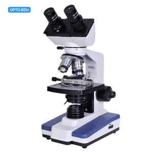 OPTO-EDU A 11.1133-C Sliding Binocular Quarduple Achromatic 4x10x40x100x Plain Stage With Vernial Scale Microscope