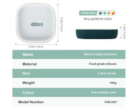 Plaque d'aspiration exclusive en silicone platine bicolore pour bébé et tout-petits sans BPA pour les repas des enfants