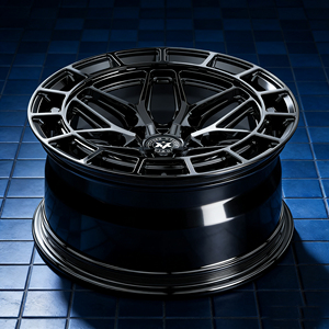 Jantes forgées Viaol Custom Gloss Black Aero Mesh de style turbofan pour la performance, 18-24 pouces - Product Image 3