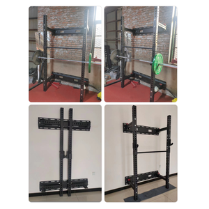 Rack de squat pliable en acier de calibre 11 durable, équipement de gym multifonctionnel - Product Image 5