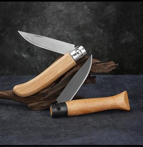 سكين تقشير بالجملة من خشب الورد والزان الصيني، سكاكين للهدايا الخارجية، سكين جيب EMHTiii رخيص مع حافظة جلدية - Product Image 5