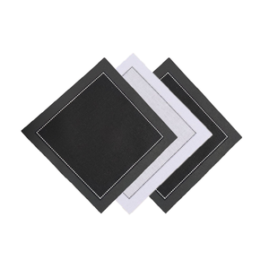 Bán buôn 15x15 cm Linen cotton trắng hemstitched Cocktail handmade dệt cho nhà và máy bay sử dụng khăn ăn - Product Image 1