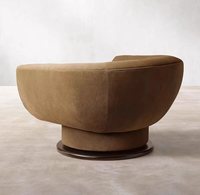 Fauteuil pivotant en velours brun, design moderne, luxe, vente en gros OEM, meubles d'intérieur, magnifique.