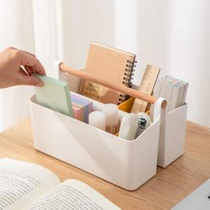 Bolsa de Almacenamiento Portátil Grande con Asa, Organizador de Plástico para Manualidades con Compartimentos Ajustables para Lápices de Colores y Maquillaje - Product Image 5