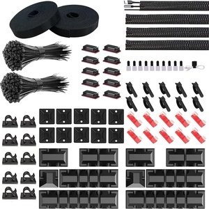 Kit de Gestión de Cables de Plástico al por Mayor, 276 Piezas, Soporte, Gancho, Organizador de Cables, <span class=keywords><strong>Clips</strong></span>, Funda Protectora con Cremallera para TV, Oficina, Coche, Escritorio - Product Image 1
