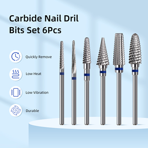 Nuovo Set di 6 Punte per Fresa per Unghie in Carburo di Tungsteno, Punte Professionali da 3/32'' per Rimozione Gel e Cuticole per Fresa Elettrica - Product Image 2