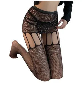 Good Supplier Hot Drill Thigh High Stockings Sexy Lace Sexy Women Stockings Fishnet Stocking With Footie