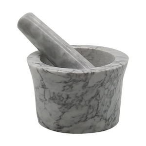 Ensemble <span class=keywords><strong>mortier</strong></span> et pilon en marbre naturel écologique de haute qualité pour herbes et épices, avec couvercle agitateur, emballé en boîte, vente en gros - Product Image 6