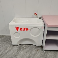 Baignoire bébé en acrylique avec lecteur de musique intégré, mélodies apaisantes et vibrations douces pour des bains relaxants