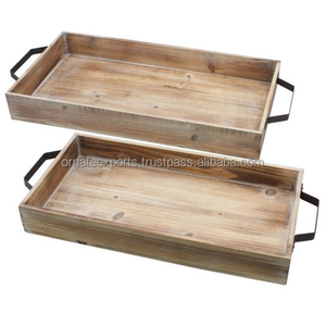 ถาดทำรังไม้ที่น่าสนใจพร้อมที่จับโลหะ - Product Image 2