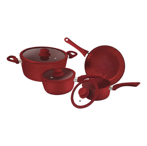 High Quality Modern Ceramic Coated Cooking <b>Pots</b>&Pans 7-Piece Aluminum Cookware Set - Product Image 1