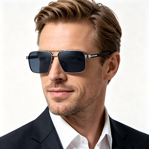 Anti Glare <strong>TAC</strong> Polarized Double Bridge Square Sunglasses Perfect for Men Driving Fishing Daily Wear - Product Image 2