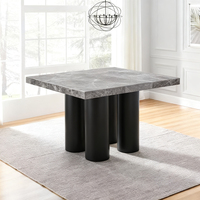 Mobilier de salle à manger contemporain de luxe moderne Table de salle à manger moderne Pieds en métal marbré Table à manger carrée