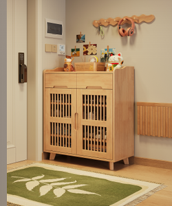 Mueble Zapatero de Madera y Ratán con Cajones, Mueble de Almacenamiento de Zapatos para Entrada del Hogar, Zapatero Independiente para Pasillo - Product Image 3
