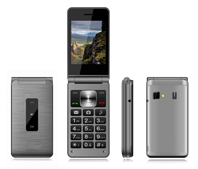 2025 Newest 2.8 Inch 2G 0.08MP 1000mAh OEM Flip Cellular Phone Foldable Mobile Phones Kosher Wholesales Factory