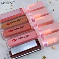 Rouge à lèvres liquide mat imperméable végétalien 7ML brillant à paillettes Nude clair marque privée brillant à lèvres de luxe avec lumière LED et miroir