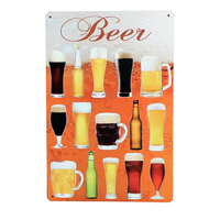 Plaque en métal personnalisée en Europe Matériau vintage Décoration en métal Panneaux muraux en fer blanc pour bière rétro Panneaux de garage