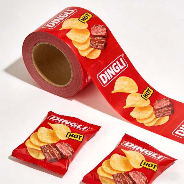 Custom Printed Laminated Plastic Aluminum Foil Flexible Packaging Film Rolls Biscuits Candy Snack Chips Pouch Film Rolls