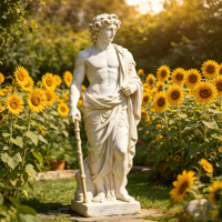 Statue classique de l'Apollon en marbre, sculpture élégante en marbre naturel de la mythologie grecque pour jardin de luxe