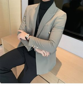 <span class=keywords><strong>Veste</strong></span> de <span class=keywords><strong>costume</strong></span> coupe ajustée pour hommes d'affaires britanniques haut de gamme à double boutonnage Style décontracté pour le printemps et l'automne <span class=keywords><strong>Veste</strong></span> de <span class=keywords><strong>costume</strong></span> - Product Image 6