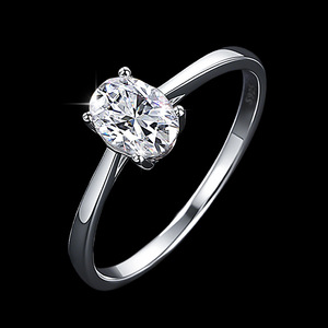 Anel Clássico Feminino de Moissanite <span class=keywords><strong>1</strong></span> Quilate em Prata 925 – Presente para Casamento, Noivado e Festas – Joias no Atacado - Product Image 5