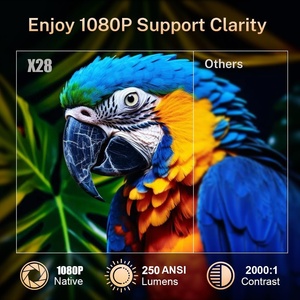 Projecteur portable intelligent X28 Full HD natif 1080P 4K WiFi 6 pour divertissement à domicile, chambre, cinéma pour enfants, projecteur économique - Product Image 3