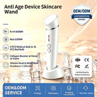 Appareil de Massage Facial Anti-Âge Portable 2026 en Métal et Verre, Stimulateur de Collagène, Baguette de Soin de la Peau 840NM 850NM 630NM, Appareil de Beauté à Domicile