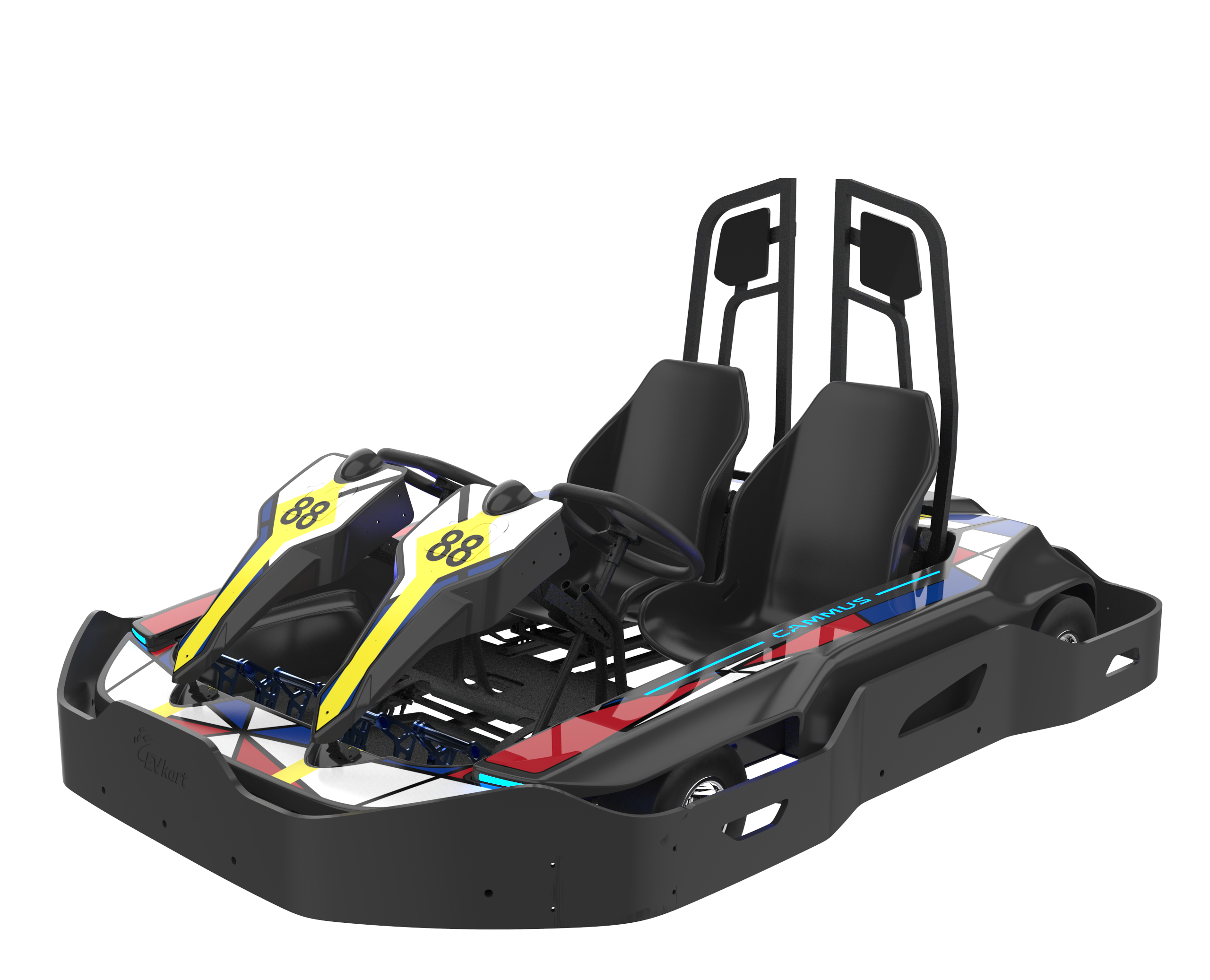 Картинг машина электрический внедорожник шасси с каркас гоночный 2-местный картов для семьи