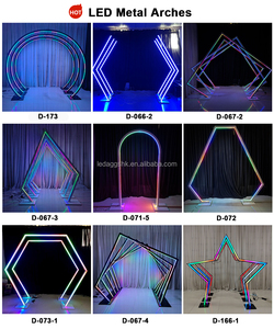 LEDA Custom Party Events Decor LED Light Aisle Metal <b>Backdrop</b> <b>Stand</b> for Wedding Events - Product Image 5
