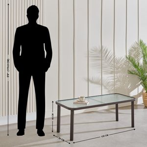 Heavy Duty Glass Top Metal Coffee <b>Table</b> for Indoor and Outdoor Use Strong <b>Iron</b> Frame Center <b>Table</b> Furniture with Tempered Glass - Product Image 4