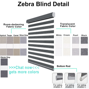 Persiana enrollable de cebra motorizada, precio asequible, persianas <span class=keywords><strong>enrollables</strong></span> de cebra para ventana de oficina, persianas de cebra de doble capa - Product Image 4