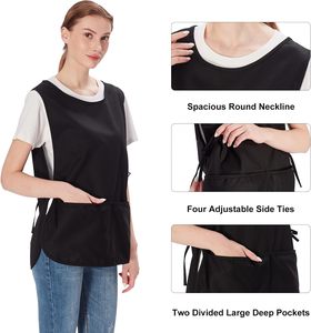 เสื้อคลุมช่างทำผมแบบสั่งทำ ผ้าโพลีเอสเตอร์ สีดำ แบบยูนิเซ็กซ์ เสื้อกั๊กผู้หญิง ไซส์พลัส ผ้ากันเปื้อนสองด้าน สำหรับร้านเสริมสวยและร้านตัดผม - Product Image 3