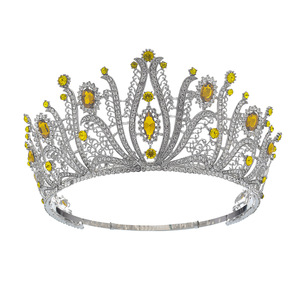 Elegant Hollow Filigree Rhinestone Crown Multi Color Crystal Pageant Tiara For Bridal Wedding Queen <b>Prom</b> Evening <b>Party</b> - Product Image 2