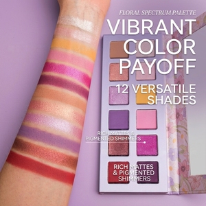 Paleta de Sombras de Ojos Metálicas Luminosas a Prueba de Agua con 10 Colores Morados Cálidos, Acabados Brillantes y Mate para Maquillaje de Fiesta - Product Image 2