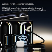 Câble de charge rapide 2-en-1 tressé 100W avec conversion de protocole d'usine d'origine pour iPhone et Android