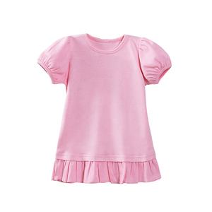 T-shirts pour filles, manches courtes à volants, coton personnalisé, vente en gros 2022 - Product Image 4