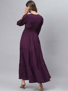 Women's Solid Wrap Fit and Flare V-Neck Maxi <b>Dress</b> for Woman Festive Fancy Casual Outfit Trending Stylish Long One Piece <b>Dresses</b> - Product Image 3