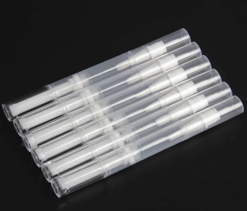 3 ml şeffaf büküm kalemler boş tırnak yağı kalem fırça ucu, dudak parlatıcı kutusu aplikatörler büyüme sıvı tüp