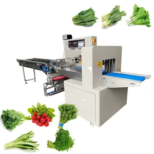 Semi automatic horizontal chocolate bar flow wrapping pack packaging machine vegetables ice cream packaging machine