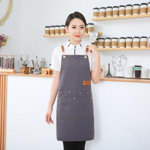 Tạp dề cho nhà hàng máy chủ denim biểu tượng tùy chỉnh biểu tượng tùy chỉnh chịu nhiệt tạp dề với tay áo bartender tạp dề - Product Image 4