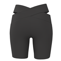 Shorts de cycliste décontractés pour femme, taille haute, coupe skinny, croisés, respirants, séchage rapide, extensibles, pour l'été et le yoga