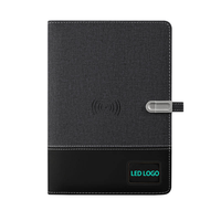 Cadeau d'entreprise, logo lumineux LED personnalisé, agenda de format A5, chargeur sans fil 8000 mAh, bloc-notes avec USB