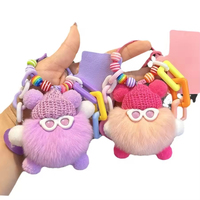 Porte-clés en peluche personnalisable, mignon, en forme de monstre en verre, petit jouet pour sac, cadeau promotionnel