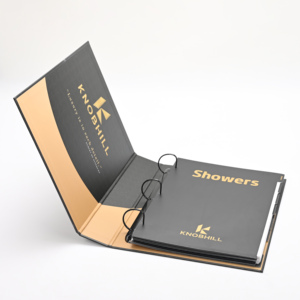 Custom Executive Binder <strong>Portfolio</strong> A4 Cardboard Ring <strong>Folder</strong> with Pocket Pen Holder for Business Meeting OEM ODM - Product Image 4
