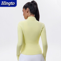 Haute qualité manches longues col haut veste de sport Yoga hauts pour femmes demi fermeture éclair à manches longues course Fitness Yoga veste
