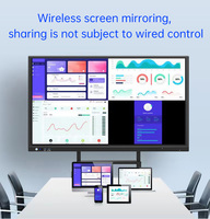 Écran plat interactif tactile par stylo/doigt LED 55/65/75/85/86/98/110 pouces, tableau blanc intelligent LCD 1080p, garantie 1 an pour les écoles