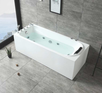 Grande baignoire à remous autoportante en acrylique moderne de 1.8m pour 2 personnes avec double jet Robinet de bain de massage pour salle de bain pour hôtels