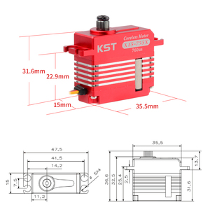 ขายดี KST X15-755X DC7.4V 10.2Kgf ซม. โมเดล RC 0.04sec โลหะดิจิตอลขนาดเล็กเกียร์เซอร์โวไม่มีแกน10C + 65C 760Hz สำหรับ RC - Product Image 3