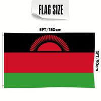 Drapeau du Malawi personnalisé imprimé recto 3x5 pieds, personnalisable pour tous les drapeaux nationaux et les drapeaux de présentation.